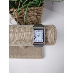 Kenneth Cole Watch Women Silver Tone Tank Mesh Band MOP Dial